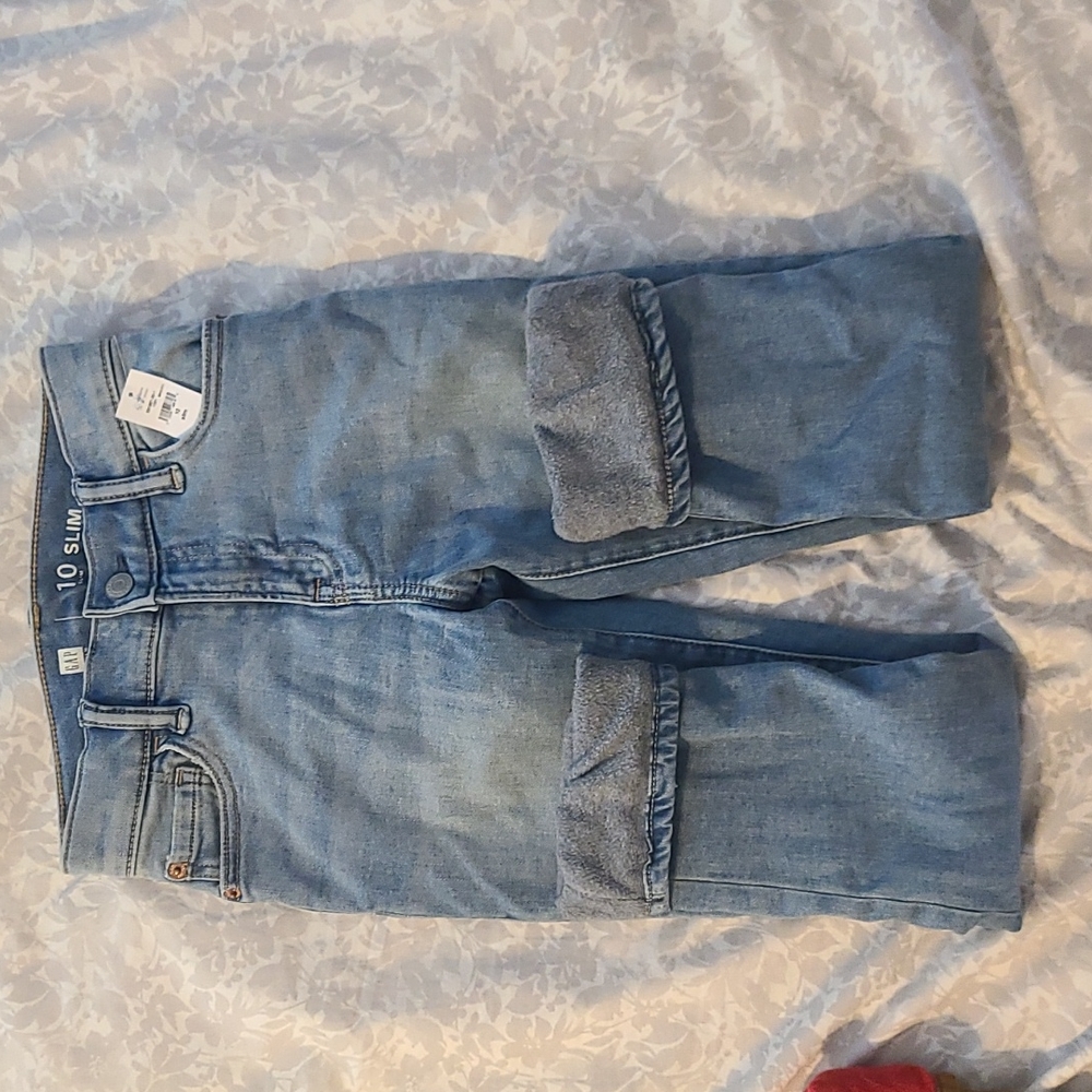 NWT 10 Slim Gap fleece lined denim